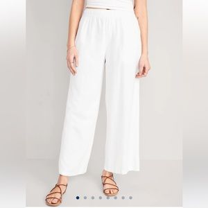 NWT High-Waisted Linen-Blend Wide-Leg Pants for Women - size s old navy